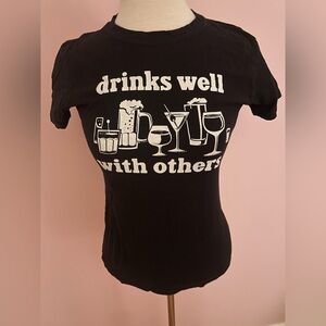 Black Graphic Tee - Drinks Well With Others